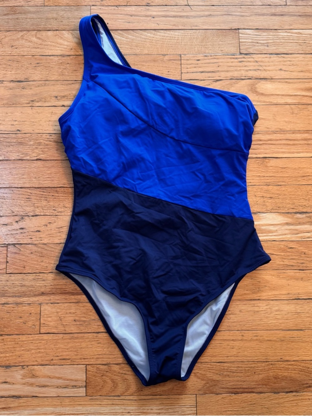 Cupshe Slim & Sculpt One Shoulder Colorblock Swimsuit Blue XL CAA12E4B014TA